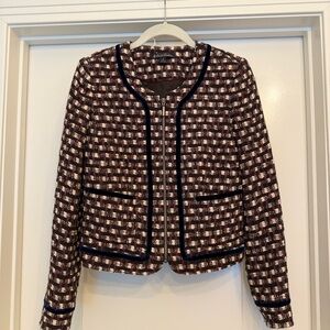 Brooks Brothers Black and White Tweed Blazer